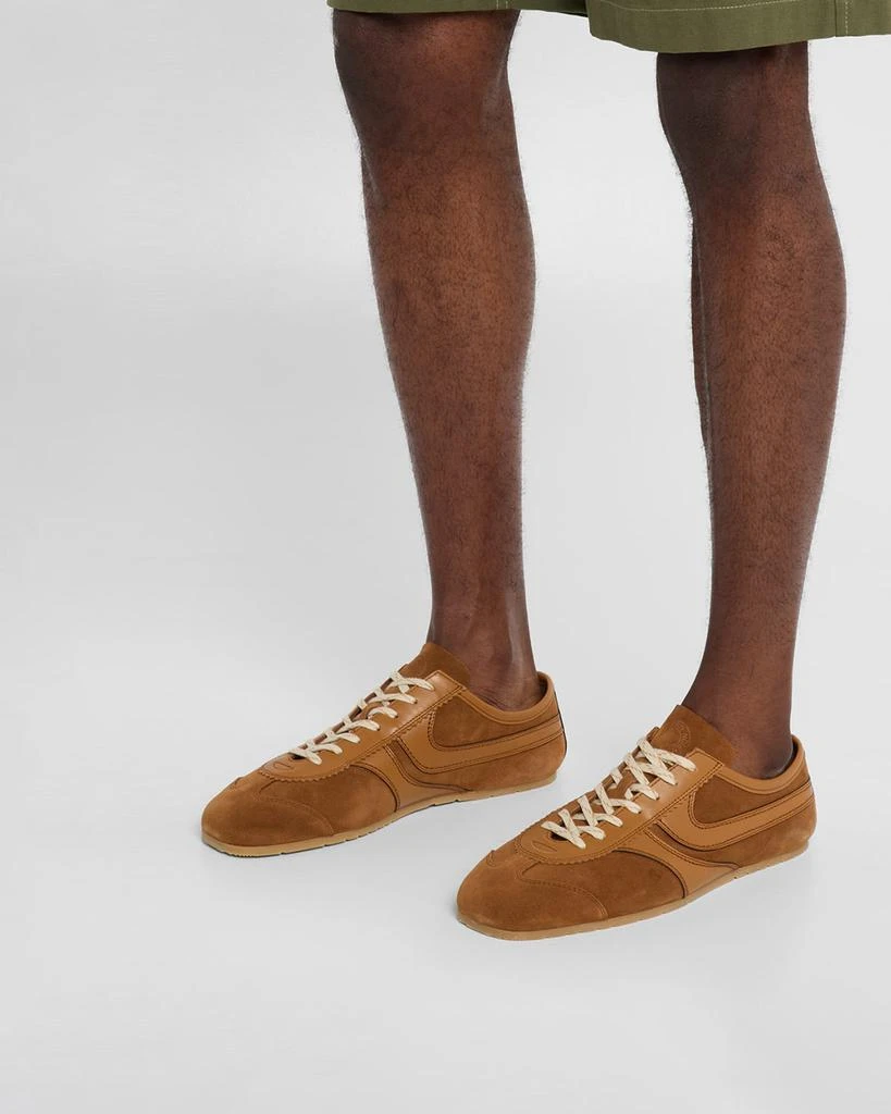 Dries Van Noten Men's Tonal Suede and Leather Low-Top Sneakers 2