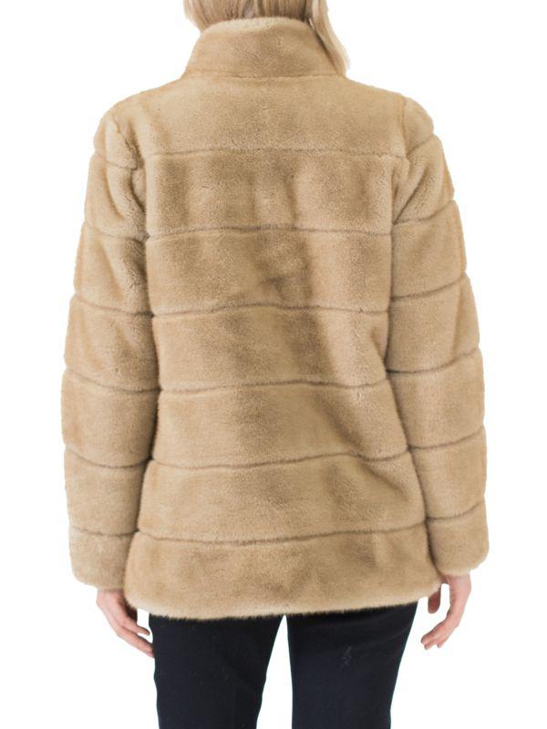 BELLE FARE Channeled Faux Fur Coat