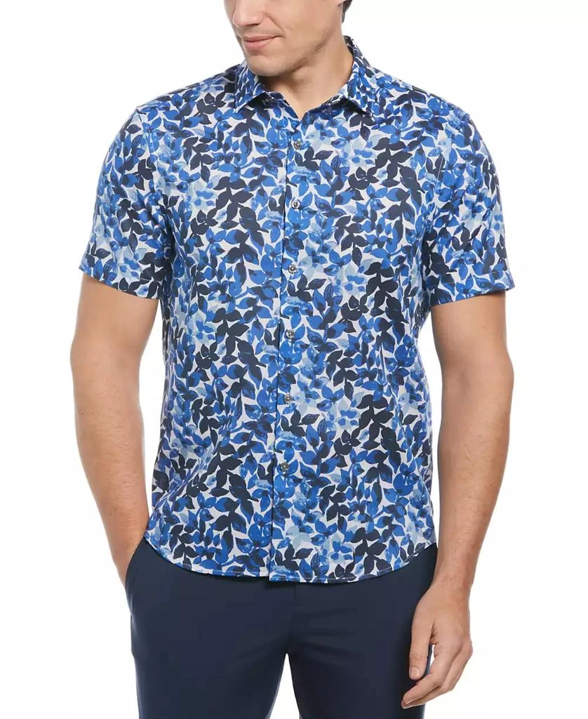 Perry Ellis Men's Floral Print Short-Sleeve Button-Front Cotton Shirt 1