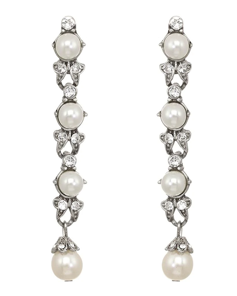 BEN-AMUN Linear Glass-Pearl And Crystal Drop Earrings 1