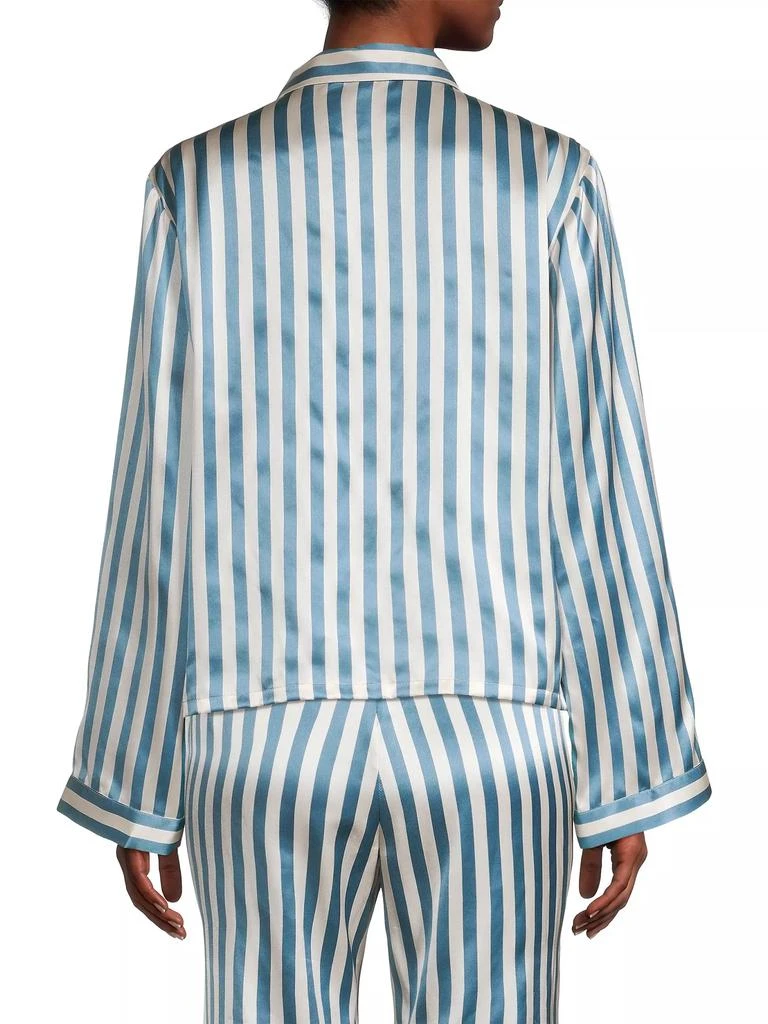 MORGAN LANE Ruthie Striped Silk Pajama Top 5