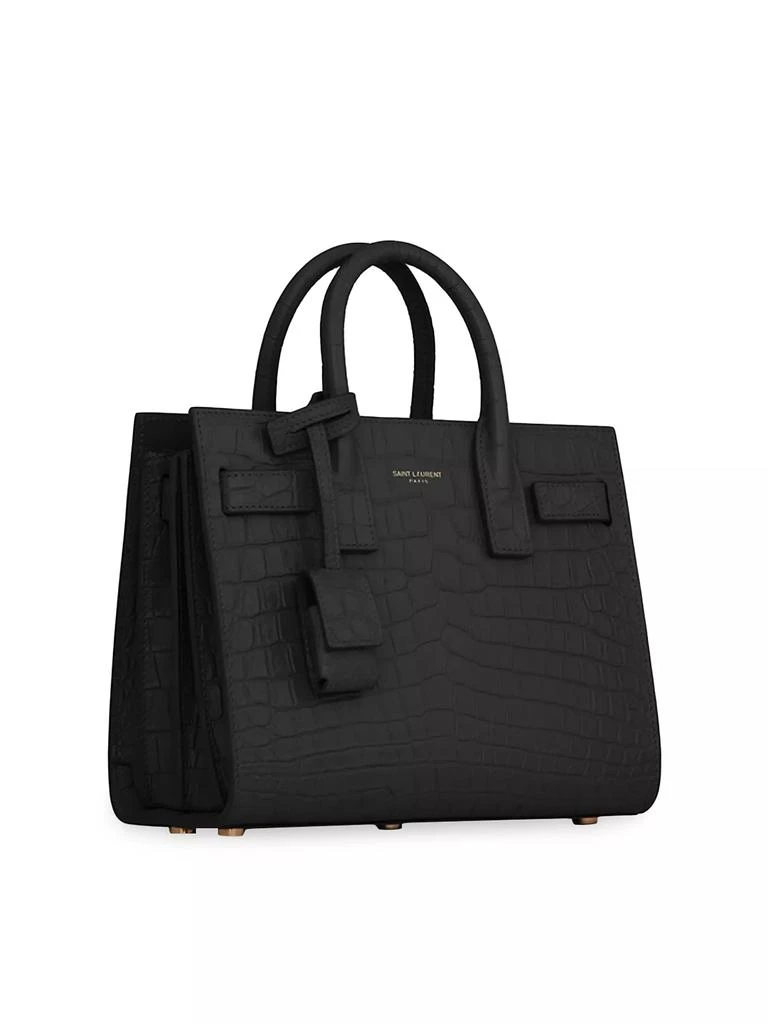 Yves Saint Laurent Sac De Jour Nano Top Handle Bag In Crocodile-Embossed Matte Leather 6