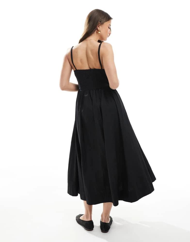Threadbare Threadbare cotton rich midi dress with drop waist in black -  Dresses & Skirts - BeyondStyle