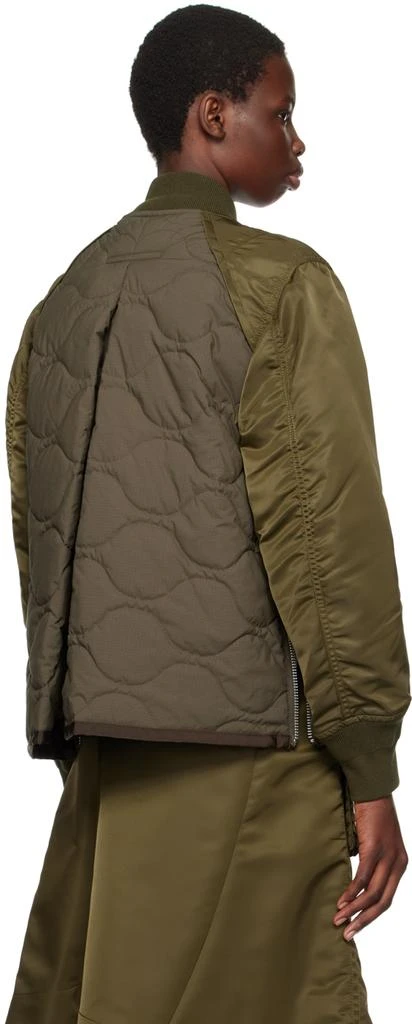 Sacai Khaki Quilted Bomber Jacket 3