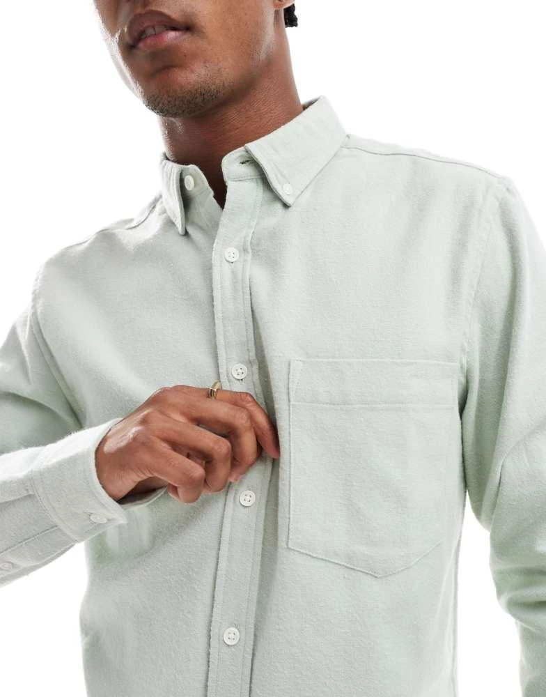 ASOS ASOS DESIGN brushed oxford regular shirt in sage green 3