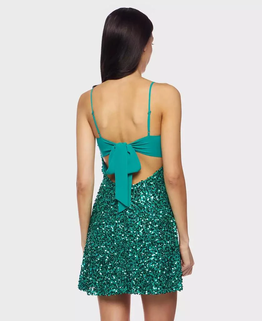 Alex & Sophia Juniors' Sequined V-Neck Short Dress 5