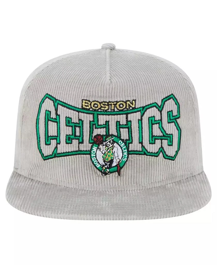 New Era Men's Gray Boston Celtics Throwback Corduroy Golfer Snapback Hat 3