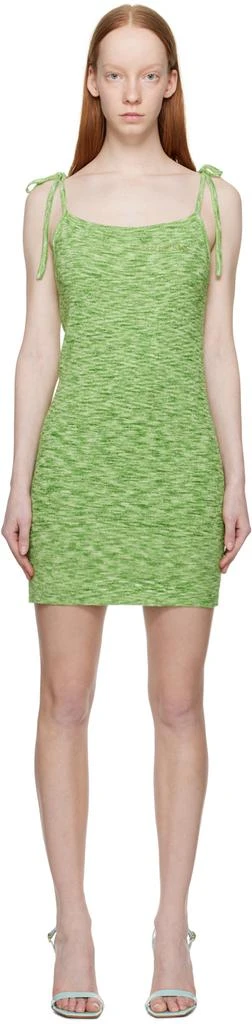 green string dress SATIN GATHER BRA BIAS SLIP | OLIVE — THIRD FORM main image 0