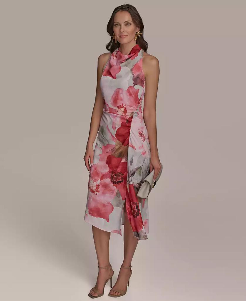 【Donna Karan New York】Printed Cowl-Neck Midi Dress Donna Karan Women's Printed Cowl-Neck Midi Dress - Free