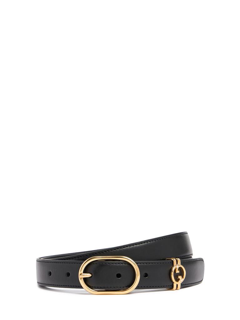 Gucci 25mm Round Interlocking G Leather Belt