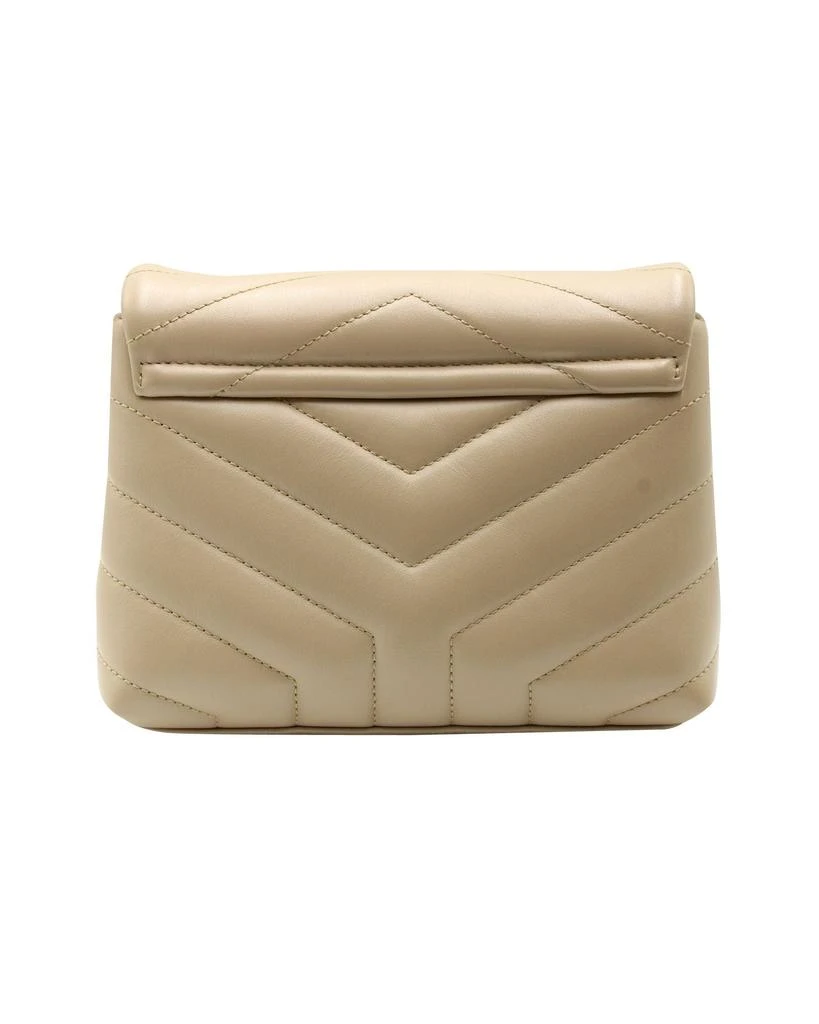 Yves Saint Laurent Toy Loulou Quilted Shoulder Bag in Beige Leather 3