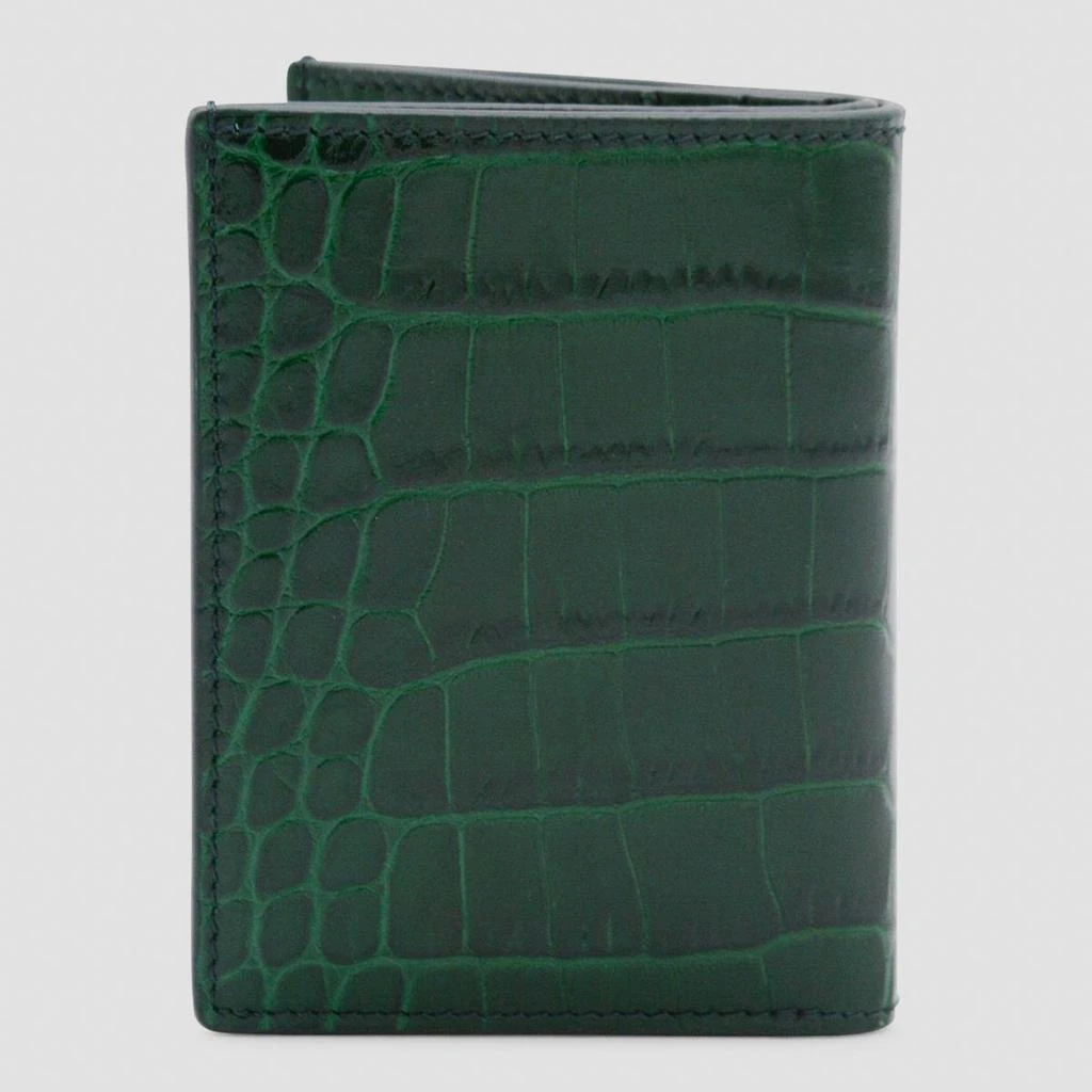 Tom Ford Tom Ford Dark Green Leather Card Holder 2