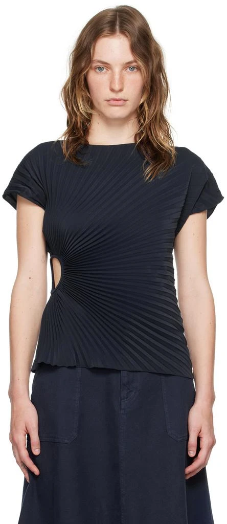 Kenzo Navy Kenzo Paris Sun-Ray Pleats T-Shirt 1