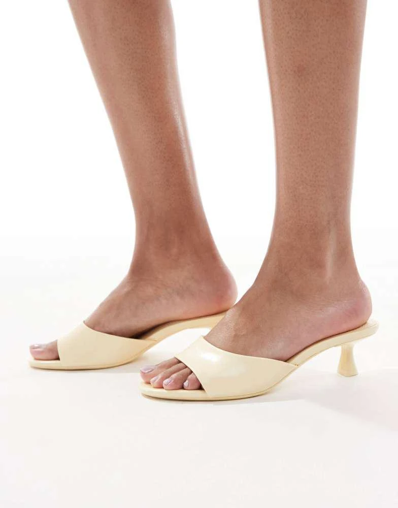 Bershka Bershka heeled mules in butter yellow 1