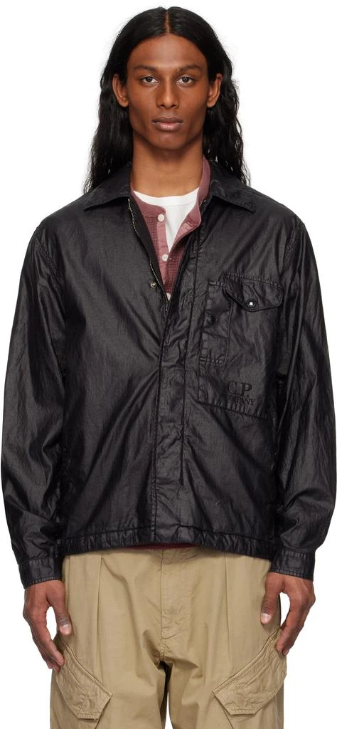 C.P. Company Black Lino Wax Overshirt 1