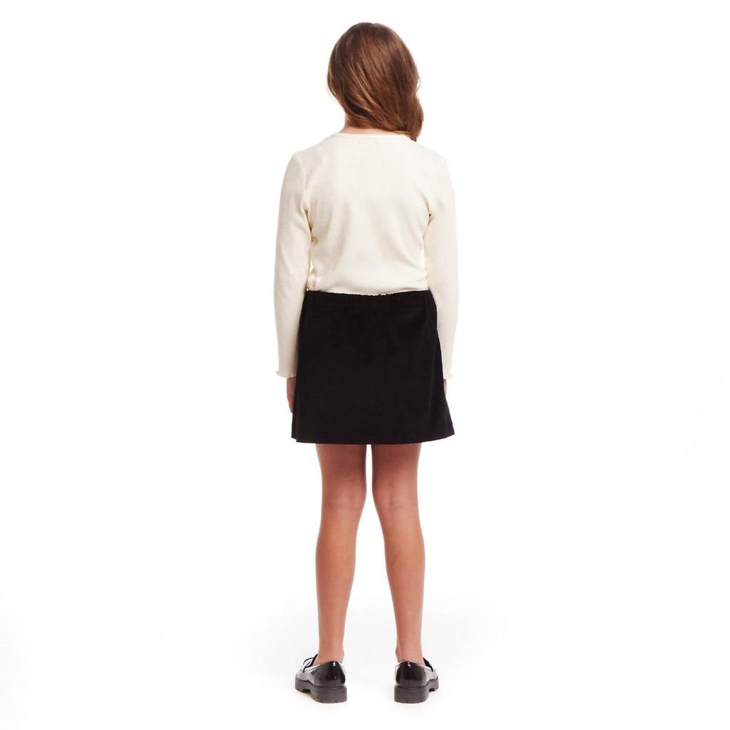 Andy & Evan Andy & Evan - Rib Knit Long Sleeve Top & Corduroy Skirt Set
