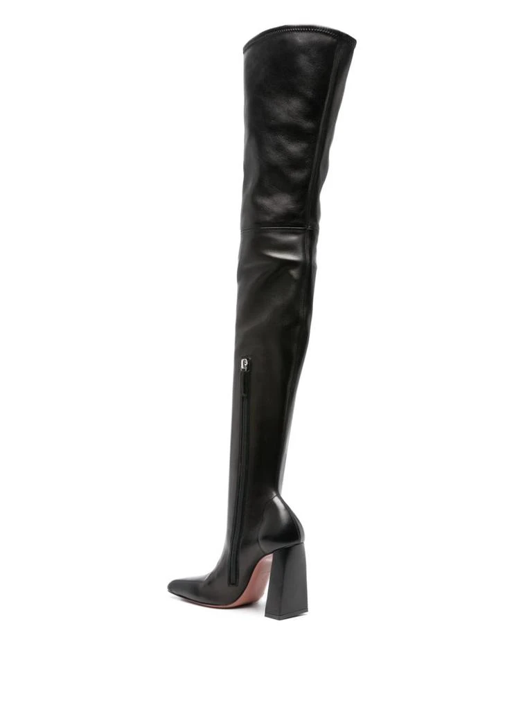 Amina Muaddi THIGH HIGH LEATHER HEEL BOOTS 2