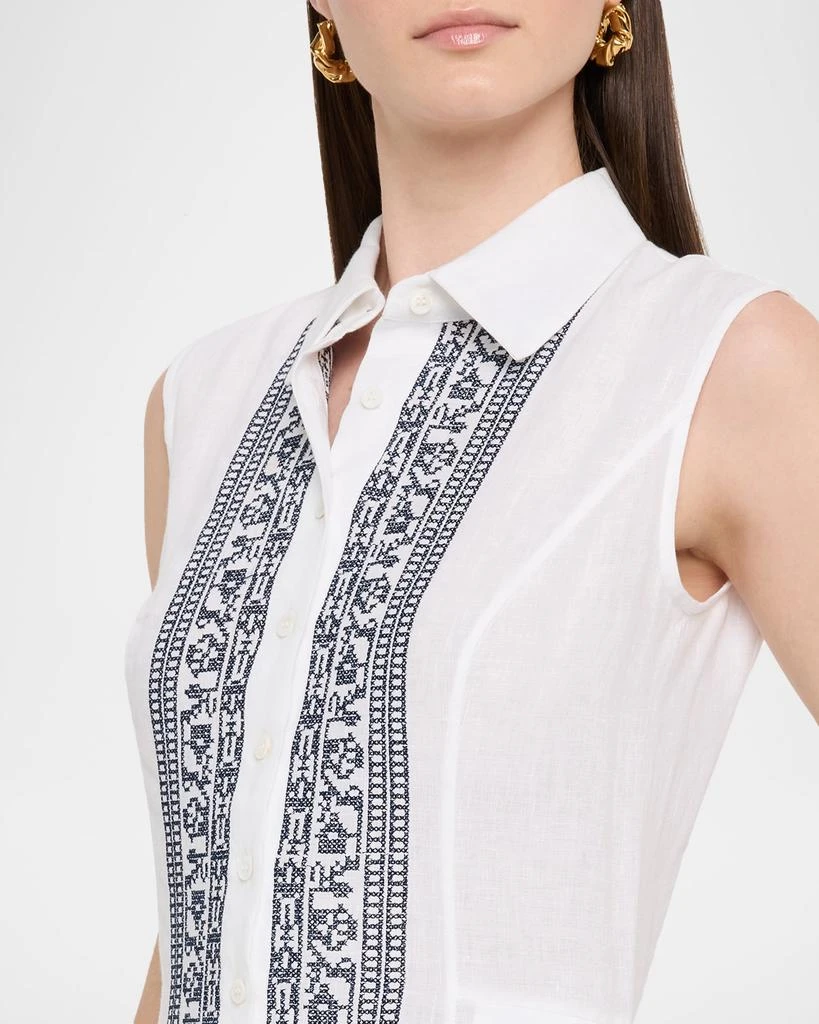 Evi Grintela Carine Sleeveless Embroidered Maxi Shirtdress 5