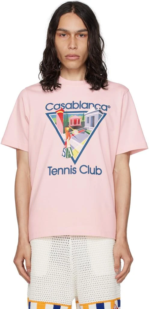 Casablanca Pink 'La Joueuse' T-Shirt 1