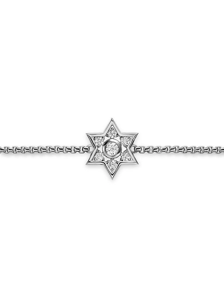 David Yurman Star of David Station Bracelet in Sterling Silver with Diamonds 12MM 4