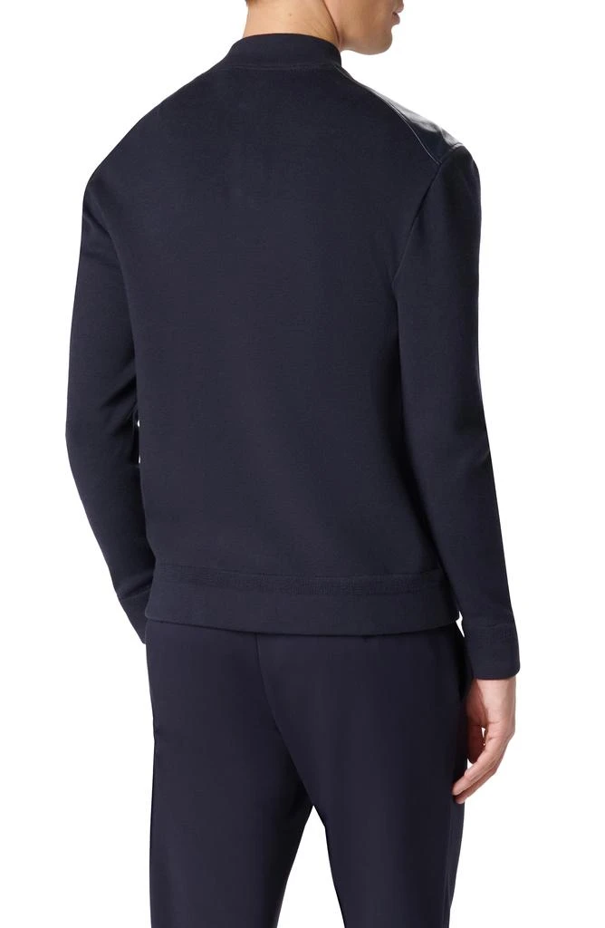 BUGATCHI Leather Front Zip-Up Cotton & Cashmere Cardigan 2
