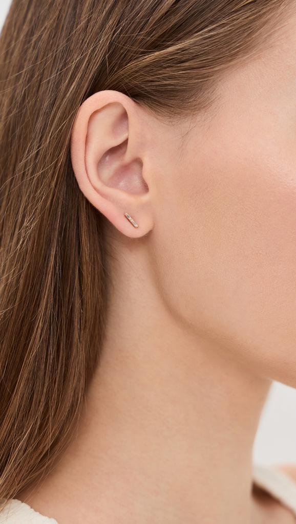 Suzanne Kalan 14k Baguette Diamond Stick Studs