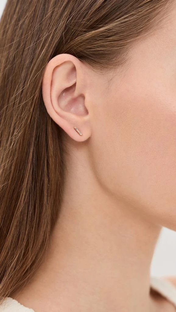 Suzanne Kalan 14k Baguette Diamond Stick Studs 2