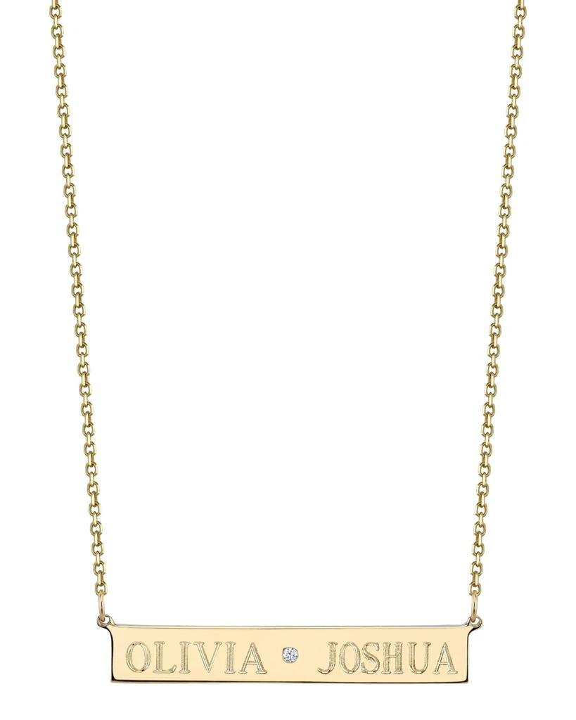 Sarah Chloe Leigh 14K Gold ID Center Diamond Necklace 3