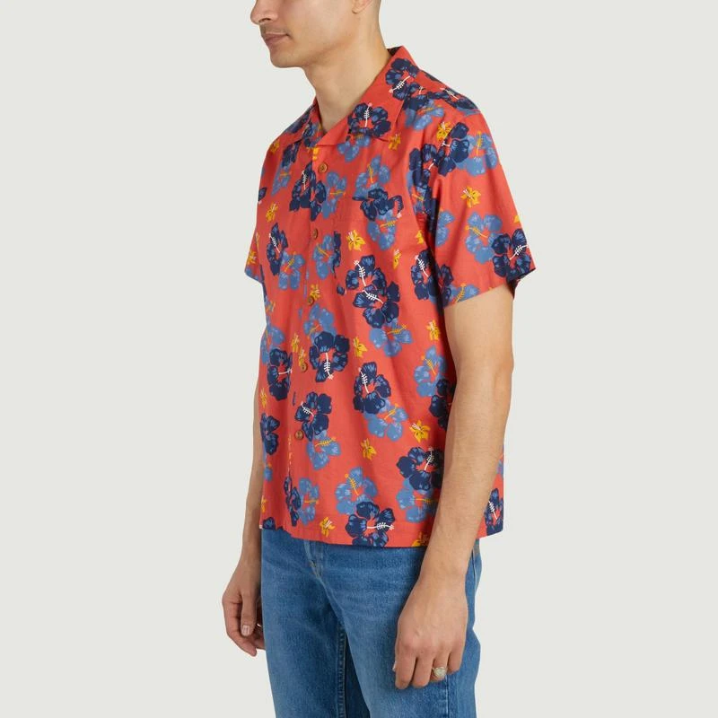 Nudie Jeans Arthur Flower Hawaiian Shirt Rouge NUDIE JEANS 2