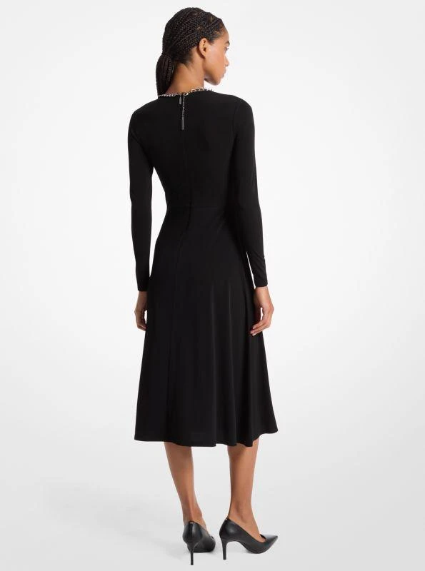 michael_kors Embellished Matte Jersey Keyhole Dress 2