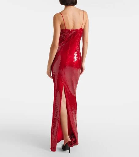 Magda Butrym Floral-appliqué sequined gown 3