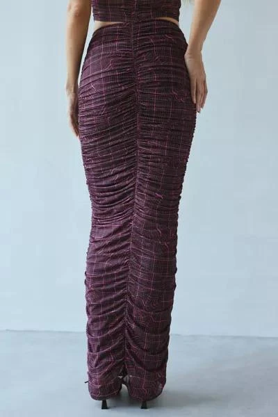 AFRM AFRM Josie Ruched Mesh Maxi Skirt 4
