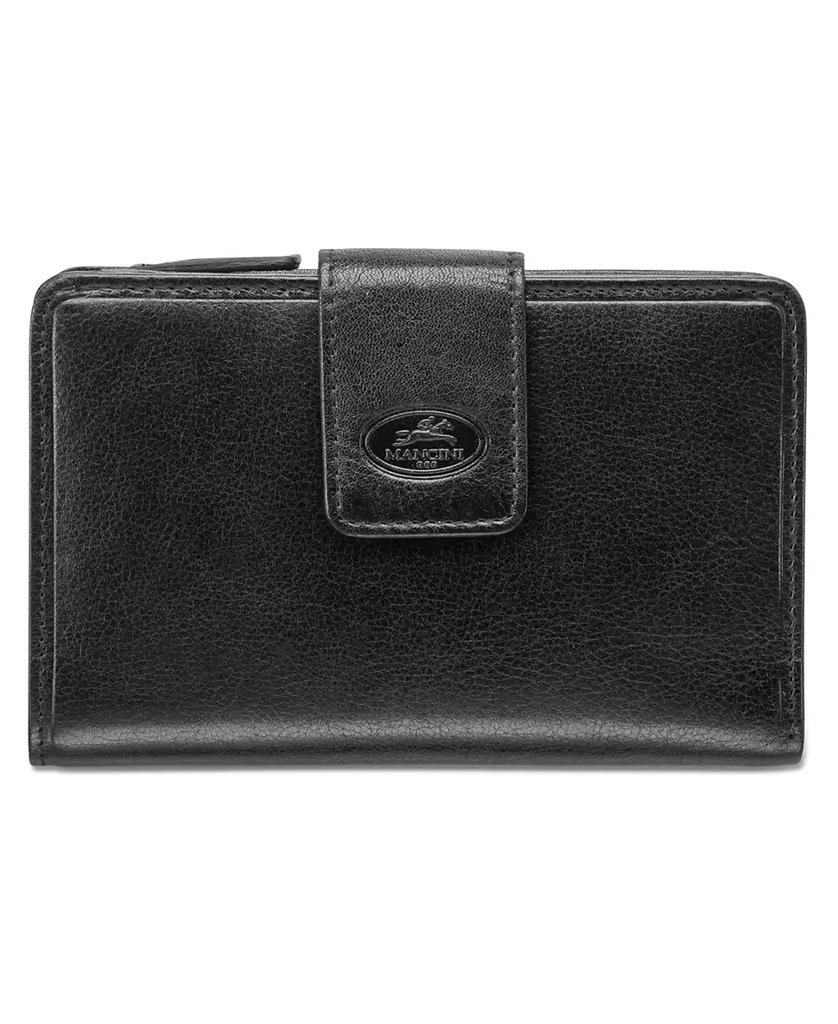 Mancini Leather Goods Equestrian-2 Collection RFID Secure Medium Clutch Wallet