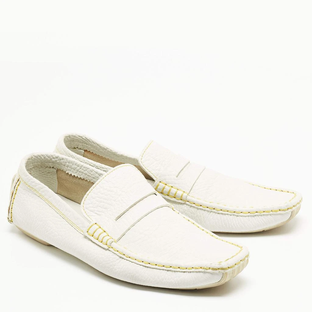 Louis Vuitton Louis Vuitton White Leather Lombok Slip On Loafers Size 45 4