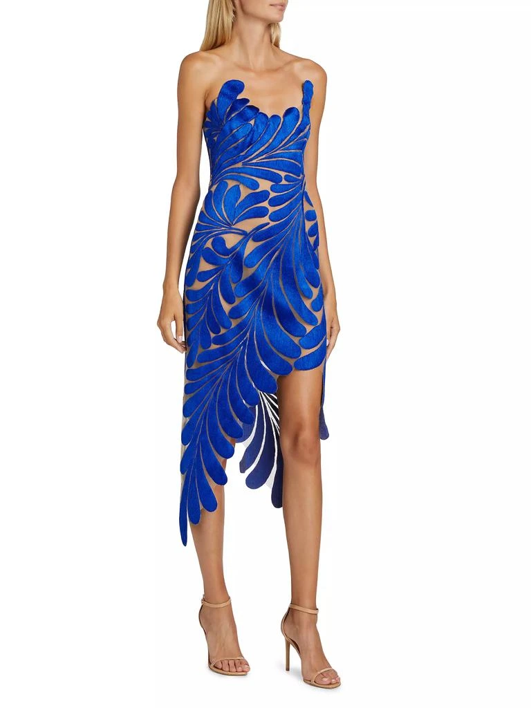 Oscar de la Renta Fern Threadwork Embroidered Cocktail Dress 4