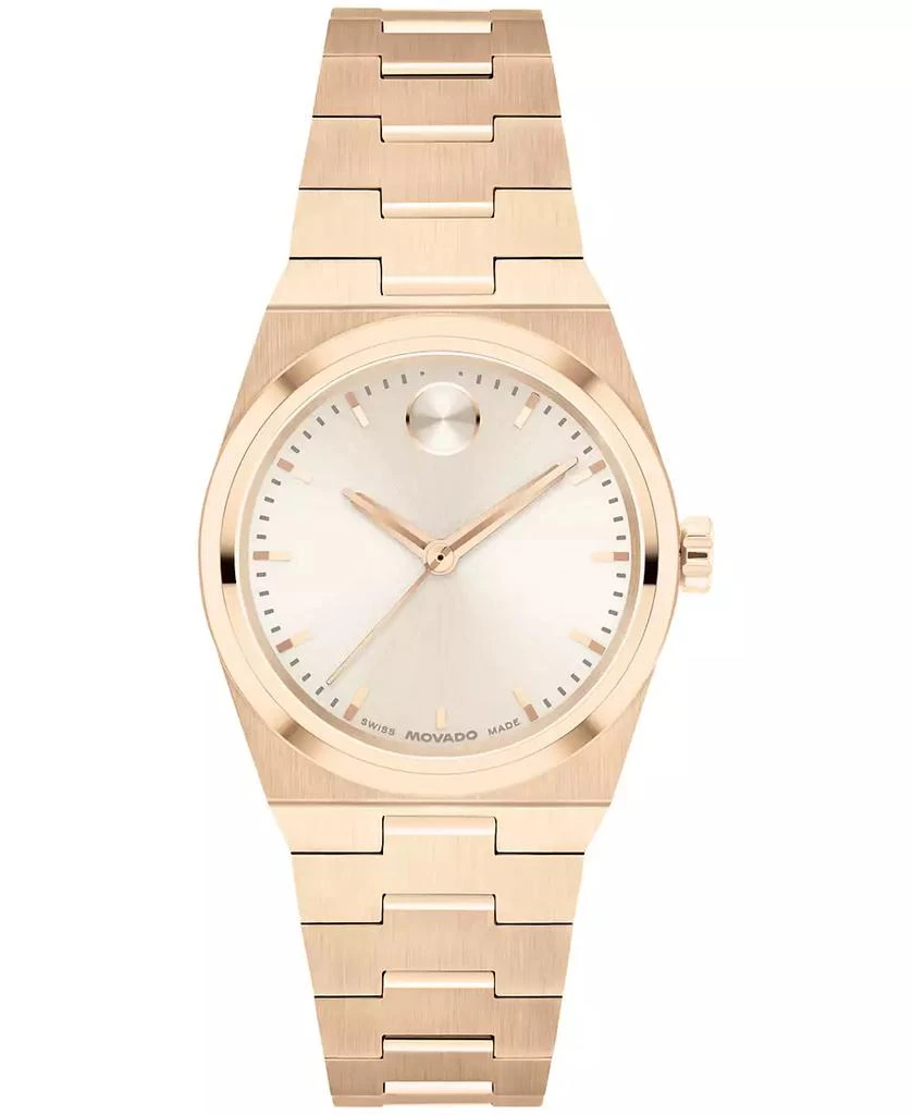Movado Women's Bold Quest Swiss Quartz Ionic Plated Light Rose Gold Steel Watch, 28mm 1