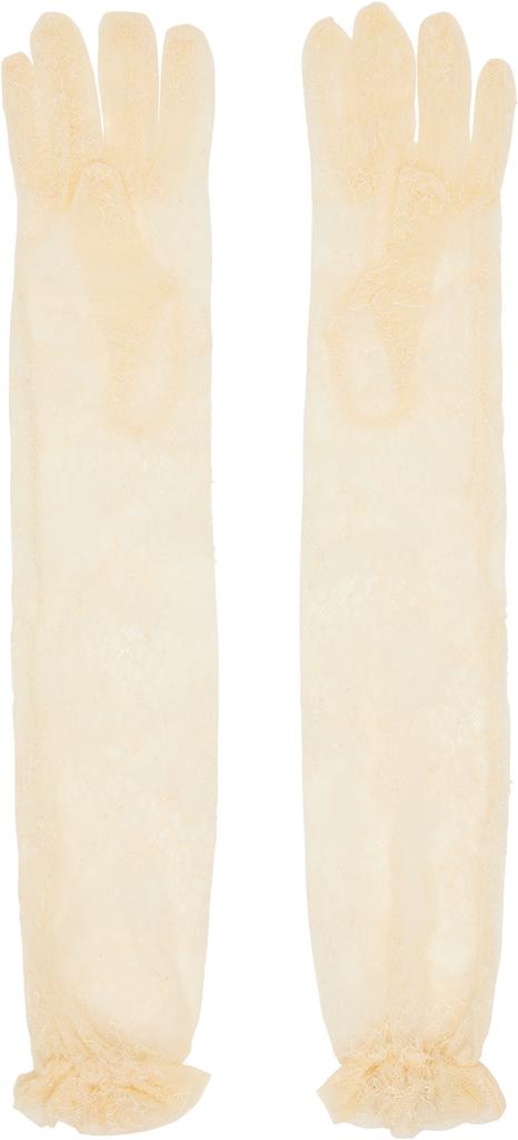 Valentino Off-White Lace Gloves