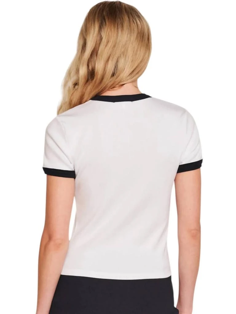 Sundry Ringer Shrunken Tee In Optic White 2
