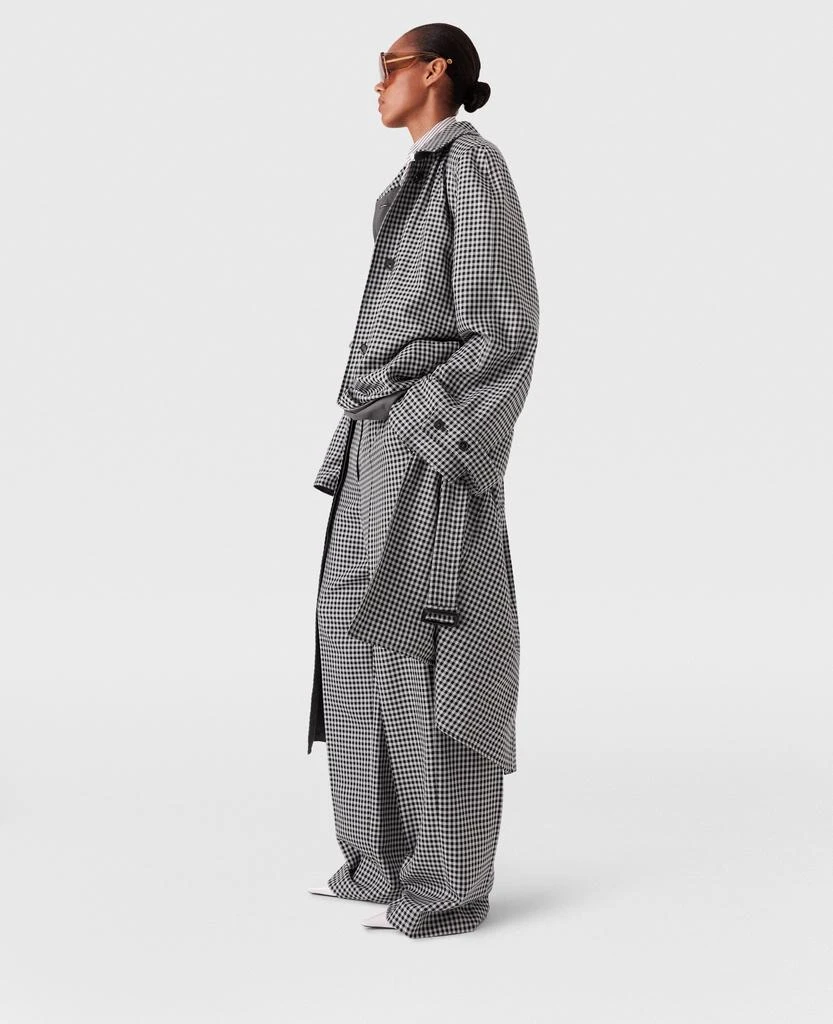 Stella McCartney Stella McCartney - Oversized Check Belted Trench Coat, Woman, Cream and black, Size: 42 1