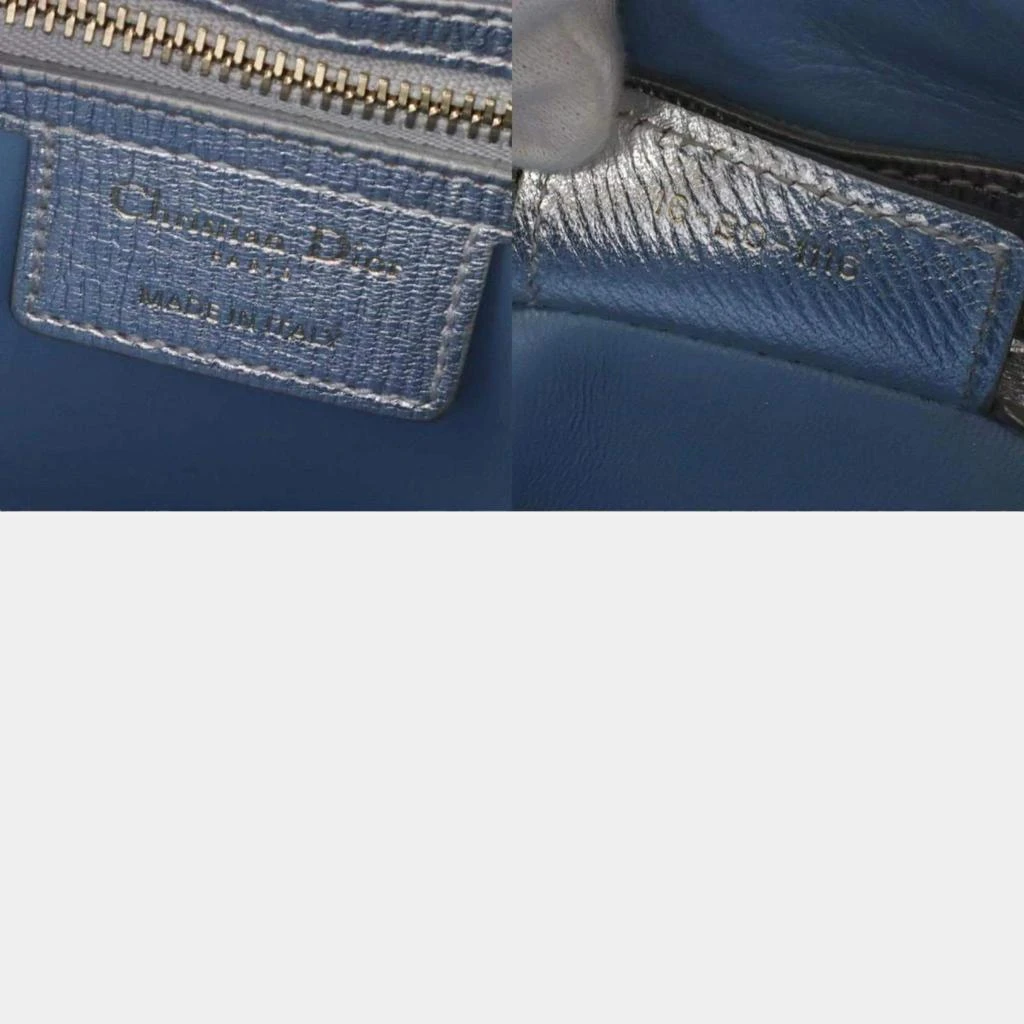 Dior Dior Metallic Silver Leather Medium Lady Dior Tote Bag 5