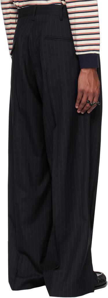 Navy Pinstripe-Pattern Trousers – On Sale Now with Up to 63% Off