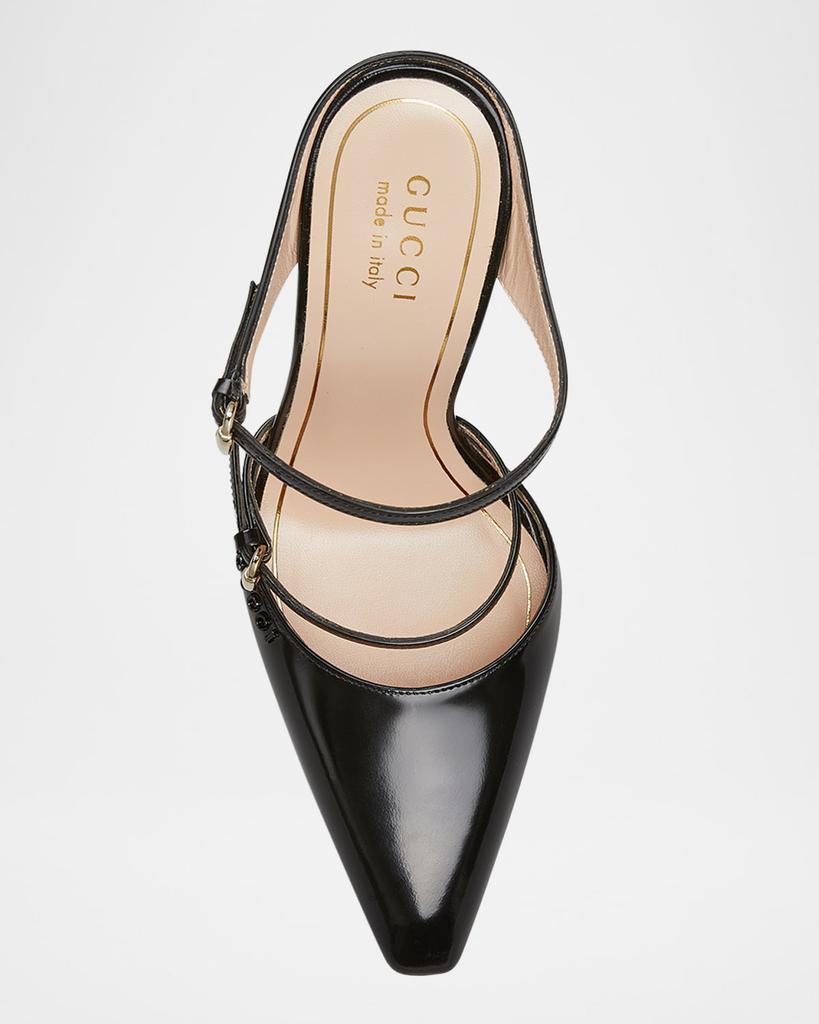 Shop Christy Regent Leather Lucite Wedge Mules on Sale at