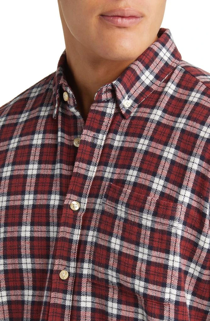 FORET Hornet Plaid Organic Cotton Flannel Button-Down Shirt 4
