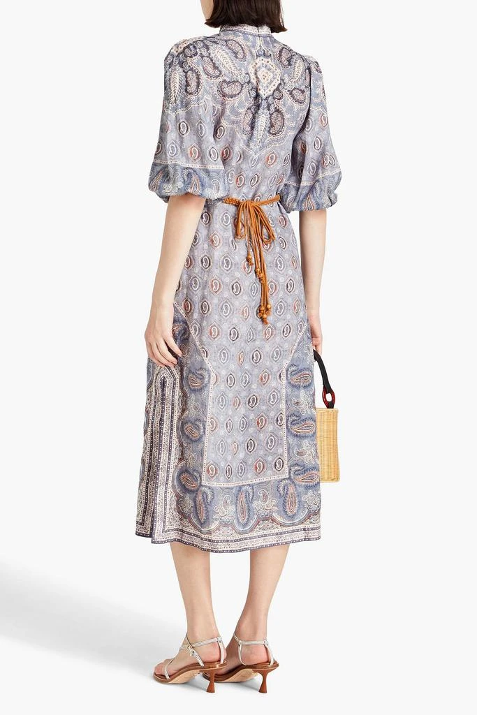 Zimmermann Belted paisley-print linen midi dress 3