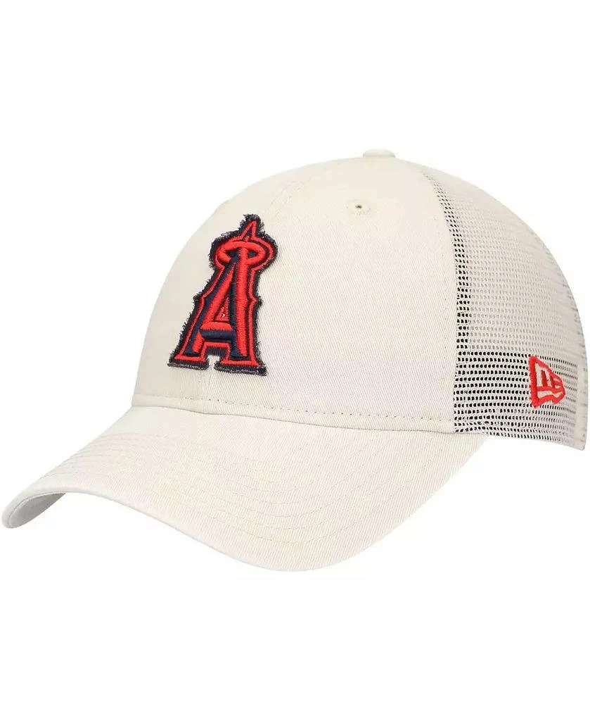 New Era Men's Stone Los Angeles Angels Game Day 9TWENTY Adjustable Trucker Hat 1