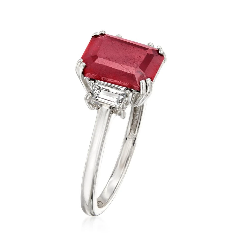 Ross-Simons Ruby Ring With . White Topaz in Sterling Silver 3