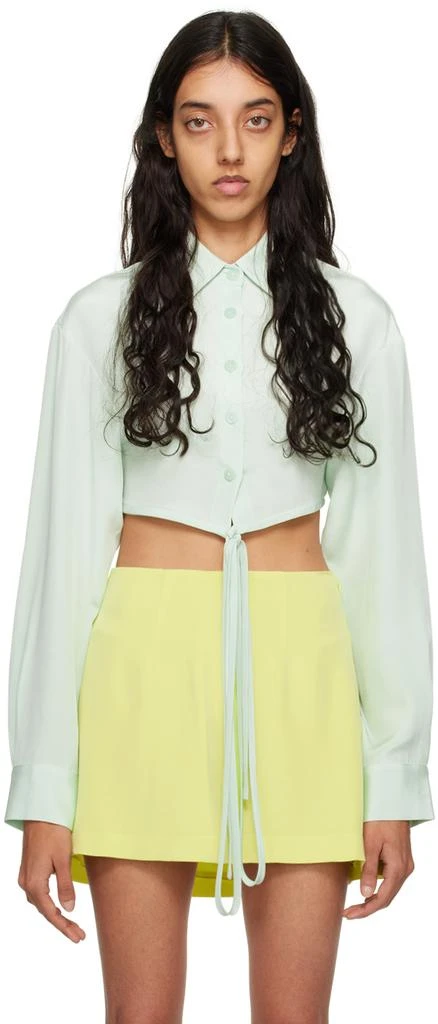 Christopher Esber Blue Cropped Shirt 1