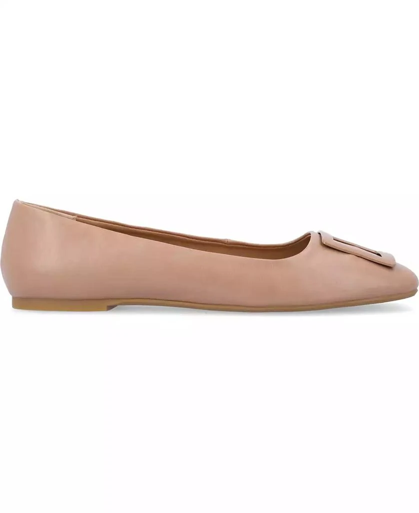 Journee Collection Women's Zimia Buckle Square Toe Ballet Flats 2