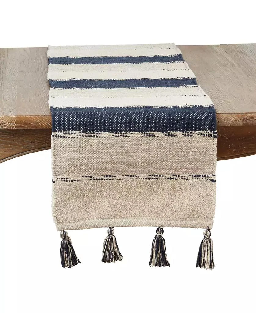 Saro Lifestyle Tasseled Stripe Table Runner