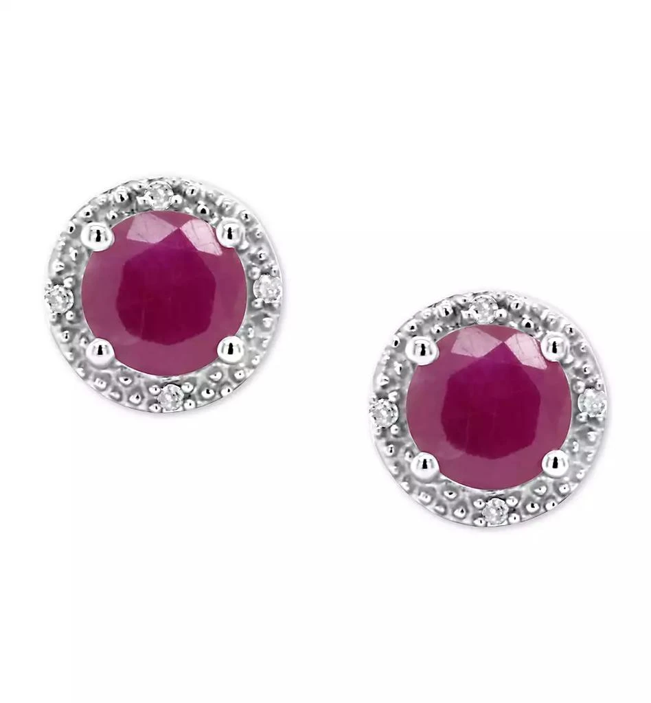 Macy
s Ruby (1-1/5 ct. t.w.)
Diamond Accent Stud Earrings in Sterling Silver
